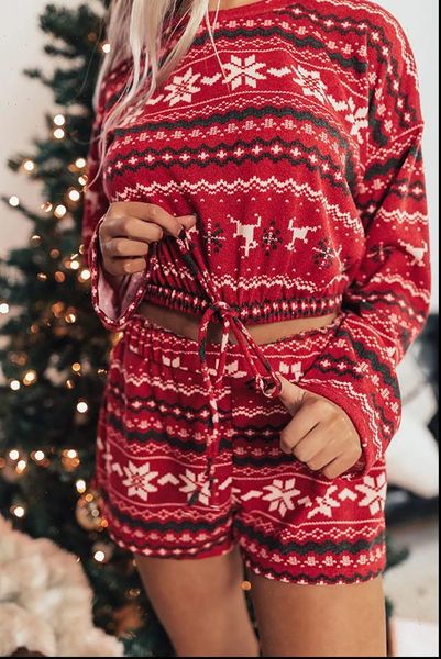 fashion women tracksuits autumn winter 2 pcs casual homewear pajamas sets cute christmas pattern long sleeve pullover elastic shorts, Gray
fashion women tracksuits autumn winter 2 pcs casual homewear pajamas sets cute christmas pattern long sleeve pullover elastic shorts, Gray