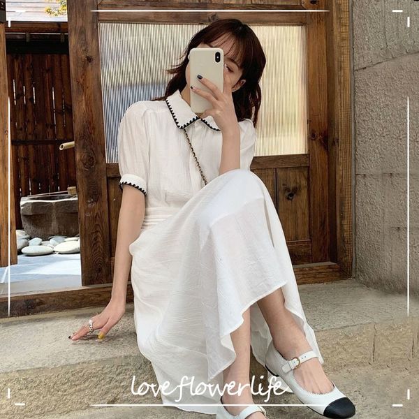 dress korean short sleeve basic casual dresses women elegant vintage midi dress evening office lady summer chic 210521, Black;gray
dress korean short sleeve basic casual dresses women elegant vintage midi dress evening office lady summer chic 210521, Black;gray