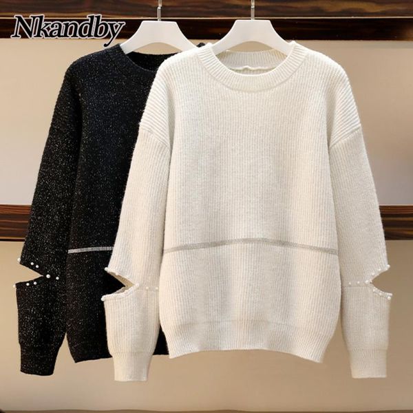 plus size t-shirt nkandby knitted sweaters women 2021 autumn winter pullover chunky jumpers korean hole bead loose outer wear knit, Black
plus size t-shirt nkandby knitted sweaters women 2021 autumn winter pullover chunky jumpers korean hole bead loose outer wear knit, Black