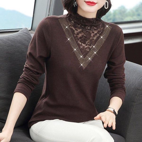 women's t-shirt autumn and winter warm lace plush bottoming shirt large long sleeve half high neck elastic, White
women's t-shirt autumn and winter warm lace plush bottoming shirt large long sleeve half high neck elastic, White