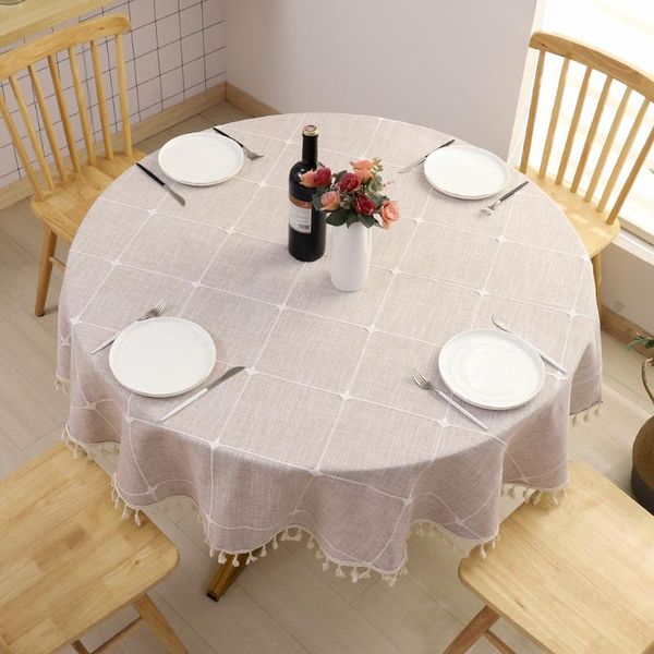 cross pattern brown round tablecloth, decorative jacquard cotton linen tassel table cover, diameter 150cm/60in, cloth
cross pattern brown round tablecloth, decorative jacquard cotton linen tassel table cover, diameter 150cm/60in, cloth