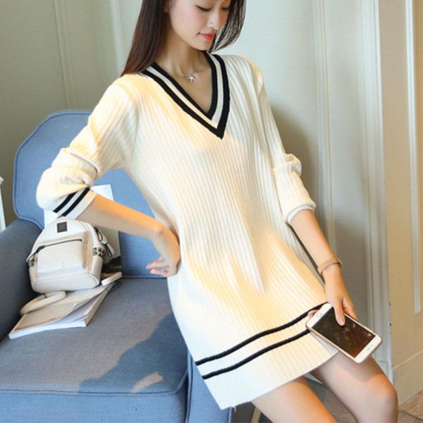 women's sweaters dream weaver 2021 winter sweater collar women v korean students, White;black
women's sweaters dream weaver 2021 winter sweater collar women v korean students, White;black