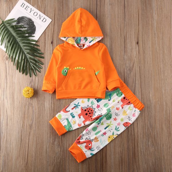 long sleeve dinosaur hoodie and pant 2 pieces set clothing for infant baby boy, White
long sleeve dinosaur hoodie and pant 2 pieces set clothing for infant baby boy, White