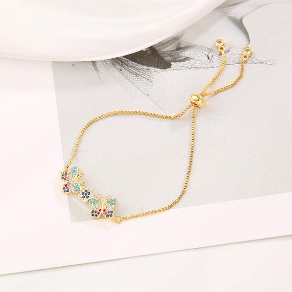 link, chain luxury butterfly cz bracelet 18k gold women bangle colorful crystal zircon adjustable bracelets copper jewelry gift, Black
link, chain luxury butterfly cz bracelet 18k gold women bangle colorful crystal zircon adjustable bracelets copper jewelry gift, Black