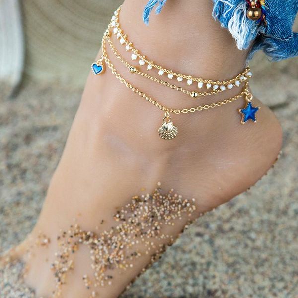 anklets vintage ankle bracelets for women simple heart love star beach charm boho accessories mujer leg foot jewelry, Red;blue
anklets vintage ankle bracelets for women simple heart love star beach charm boho accessories mujer leg foot jewelry, Red;blue