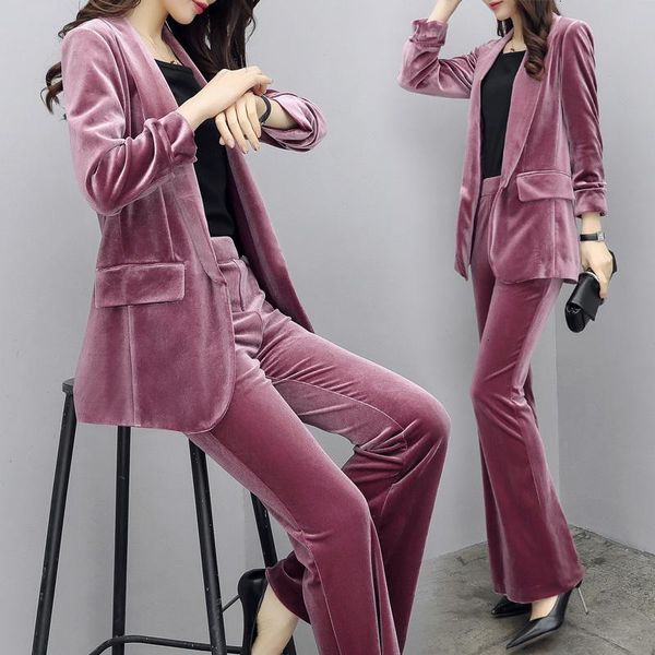 women's suits & blazers fashion slim office lady professional pants blazer and two sets autumn winter woman gold velvet casual suit, White;black
women's suits & blazers fashion slim office lady professional pants blazer and two sets autumn winter woman gold velvet casual suit, White;black