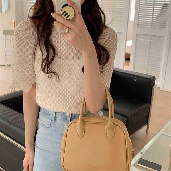 lace stand retro sweet chic vintage summer loose all match light thin streetwear blouses no camisole 210525, White
lace stand retro sweet chic vintage summer loose all match light thin streetwear blouses no camisole 210525, White