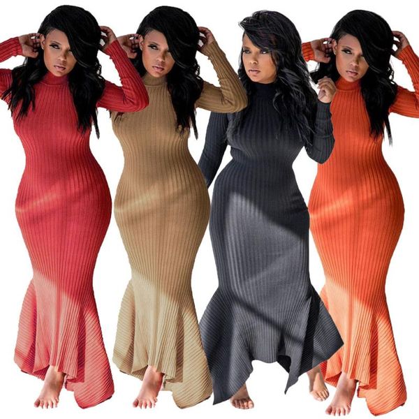 autumn and winter women's fashion temperament slim high collar fishtail long dress elegant casual dresses, Black;gray
autumn and winter women's fashion temperament slim high collar fishtail long dress elegant casual dresses, Black;gray