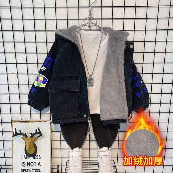 jackets boys baby's kids fleece coats outwear 2021 black thicken warm plus velvet winter autumn overcoat children's clothing, Blue;gray
jackets boys baby's kids fleece coats outwear 2021 black thicken warm plus velvet winter autumn overcoat children's clothing, Blue;gray