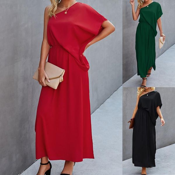 casual dresses women's solid elegant fashion color short sleeve long dress one shoulder asymmetrical party, Black;gray
casual dresses women's solid elegant fashion color short sleeve long dress one shoulder asymmetrical party, Black;gray