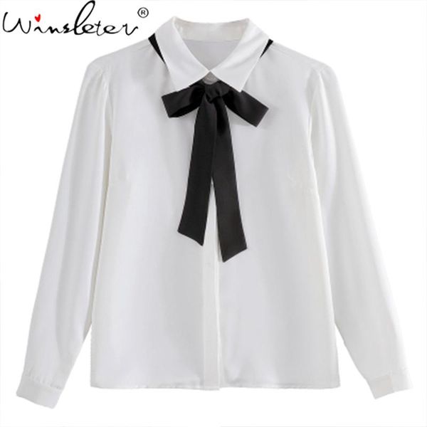 women's blouses & shirts bow woman chiffon 2021 autumn turn-down collar long sleeve korean style women ribbon white all match t07915k
women's blouses & shirts bow woman chiffon 2021 autumn turn-down collar long sleeve korean style women ribbon white all match t07915k