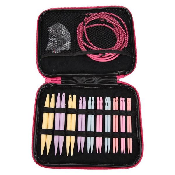 pairs plastic circular knitting needles set interchangeable crochet with case patterns & yarns sewing tool notions tools, Black
pairs plastic circular knitting needles set interchangeable crochet with case patterns & yarns sewing tool notions tools, Black