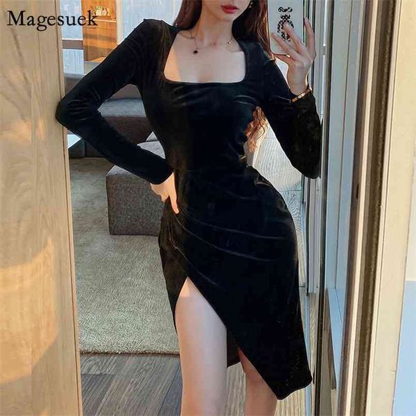 spring summer velvet dress women long sleeve party female square collar split black es robe femme 13180 210512, Black;gray
spring summer velvet dress women long sleeve party female square collar split black es robe femme 13180 210512, Black;gray