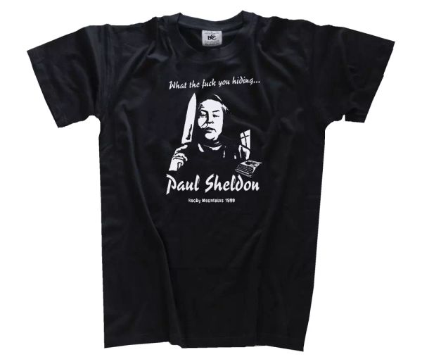 famous movie-what the fu-k you hiding-paul sheldon t-shirt s-3xl, White;black 
famous movie-what the fu-k you hiding-paul sheldon t-shirt s-3xl, White;black