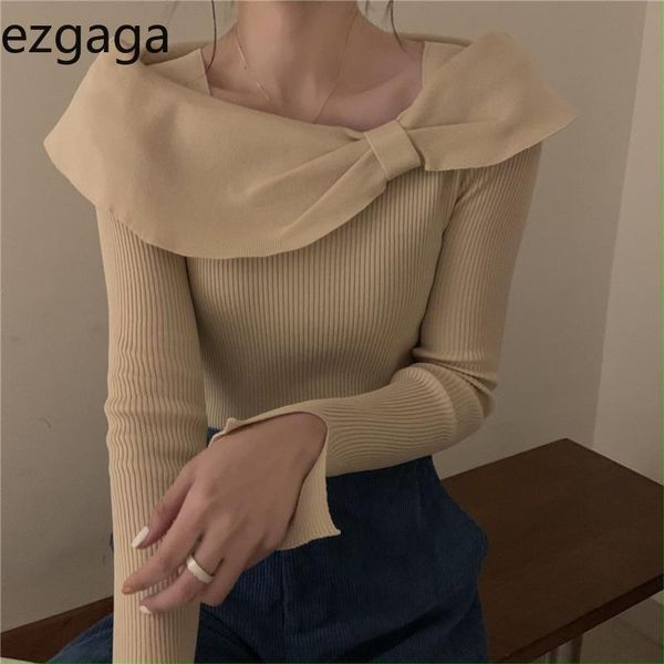 women's sweaters ezgaga 2021 autumn bow square collar women knit sweater long sleevebase outwear chic pullover solid office lady elegan, White;black
women's sweaters ezgaga 2021 autumn bow square collar women knit sweater long sleevebase outwear chic pullover solid office lady elegan, White;black