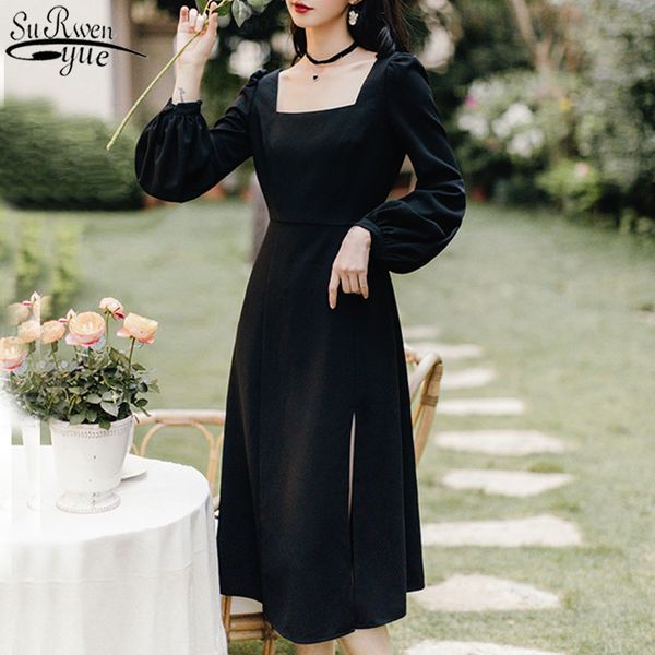 french retro chiffon dress women black square collar temperament puff long sleeves waist-length clothing for ladies 13234 210427, Black;gray
french retro chiffon dress women black square collar temperament puff long sleeves waist-length clothing for ladies 13234 210427, Black;gray