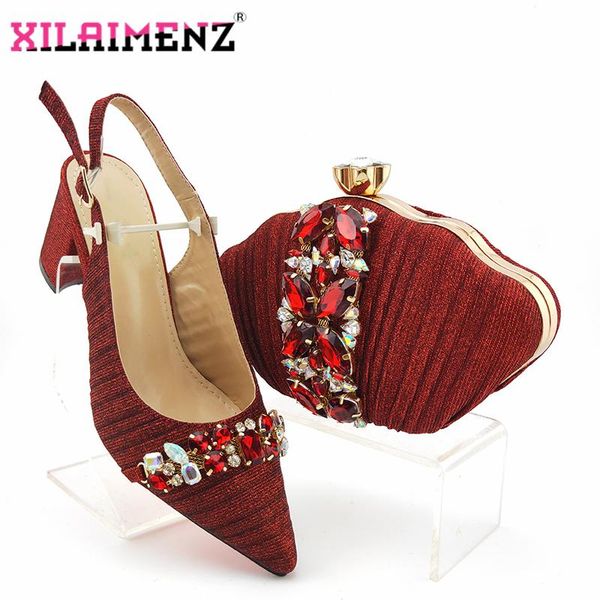 dress shoes classics italian women design matching handbag in magenta color with shinning crystal nigerian lady for wedding, Black
dress shoes classics italian women design matching handbag in magenta color with shinning crystal nigerian lady for wedding, Black