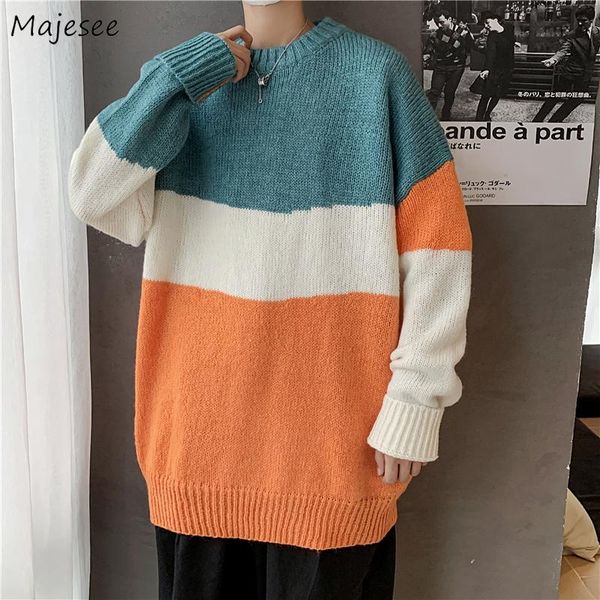 men's sweaters men pullovers o-neck contrast color handsome bf winter soft warm baggy knit jumpers all-match trendy outwear ins, White;black
men's sweaters men pullovers o-neck contrast color handsome bf winter soft warm baggy knit jumpers all-match trendy outwear ins, White;black