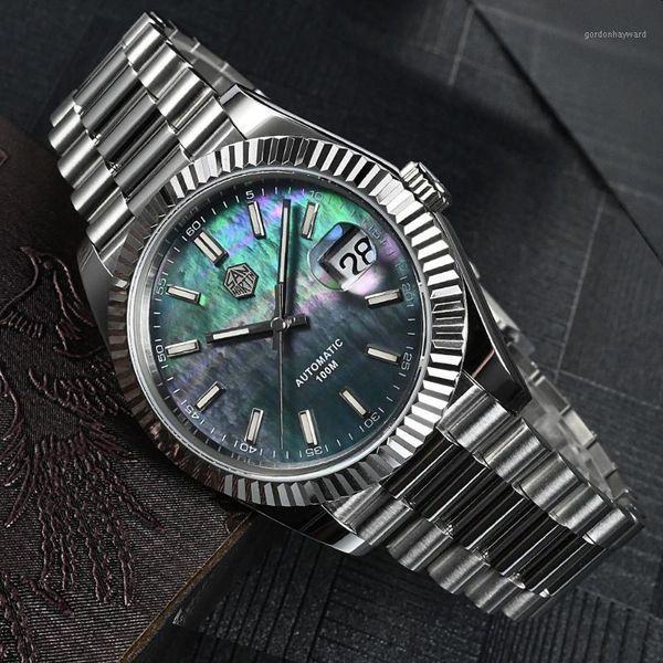 wristwatches san martin upgrade sn059g v2 classic men's watches sapphire glass 10atm automatic mechanical stainless steel wrist watch, Slivery;brown
wristwatches san martin upgrade sn059g v2 classic men's watches sapphire glass 10atm automatic mechanical stainless steel wrist watch, Slivery;brown