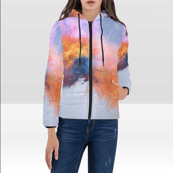 women's down & parkas 2021 autumn women hat long sleeve cotton clothes colorful 3d printing light girl zipper slim coat, Black
women's down & parkas 2021 autumn women hat long sleeve cotton clothes colorful 3d printing light girl zipper slim coat, Black