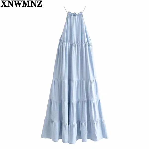 women vintage linen blend midi dress woman straps halter neck with ruffle trim elastic waistband robe chic dresses 210520, Black;gray
women vintage linen blend midi dress woman straps halter neck with ruffle trim elastic waistband robe chic dresses 210520, Black;gray