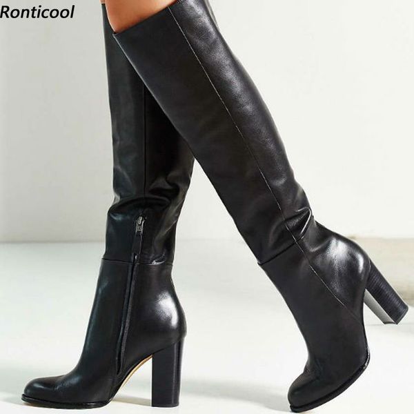 rontic handmade women winter knee boots side zipper chunky heels round toe black dress shoes plus us size 5-20
rontic handmade women winter knee boots side zipper chunky heels round toe black dress shoes plus us size 5-20