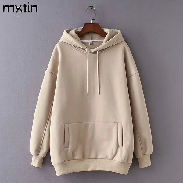 women fashion loose plus velvet hoodies sweatshirts vintage long sleeve drawstring tied 4 colors female pullovers chic 210510, Black
women fashion loose plus velvet hoodies sweatshirts vintage long sleeve drawstring tied 4 colors female pullovers chic 210510, Black