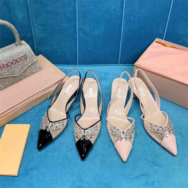2021 jia miao high m edition jia color matching transparent pvc film rhinestone pointed middle heel kitten heel sandals single shoes women&#, Black
2021 jia miao high m edition jia color matching transparent pvc film rhinestone pointed middle heel kitten heel sandals single shoes women&#, Black