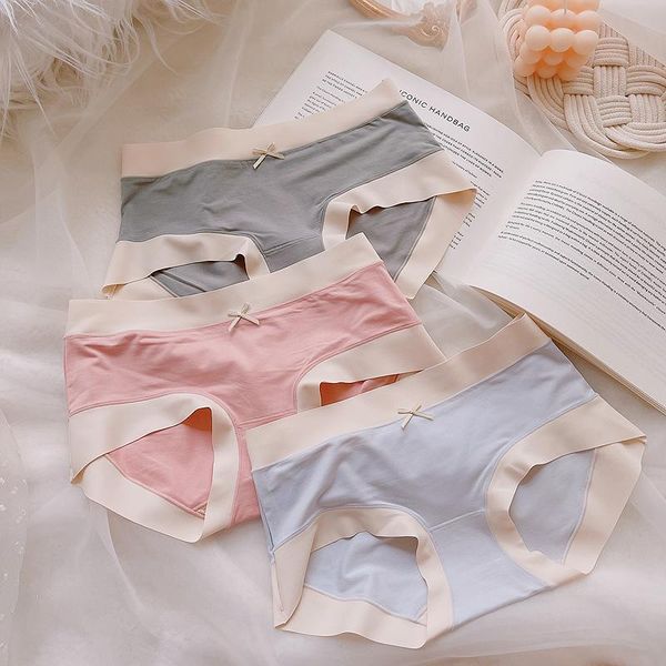 women's panties mid-waist bowknot girl underwear simple zero sense modal briefs hip bag not stuck crotch 3 pieces, Black;pink
women's panties mid-waist bowknot girl underwear simple zero sense modal briefs hip bag not stuck crotch 3 pieces, Black;pink