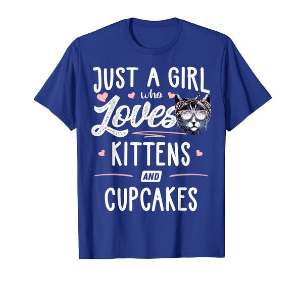 just a girl who loves kittens and cupcakes gift cat t-shirt, White;black 
just a girl who loves kittens and cupcakes gift cat t-shirt, White;black