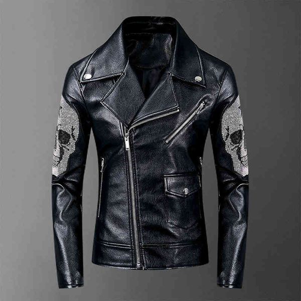 2021 skulls diamonds mens ets and coats high street style turn-down neck streetwear slim pu et men casacas para hombre, Black
2021 skulls diamonds mens ets and coats high street style turn-down neck streetwear slim pu et men casacas para hombre, Black