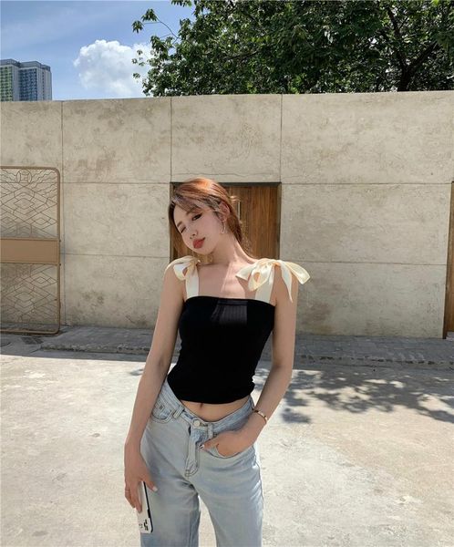 women's tanks & camis 2021 summer europe and the united states fashion backless splice bow strap street wear -selling, White
women's tanks & camis 2021 summer europe and the united states fashion backless splice bow strap street wear -selling, White