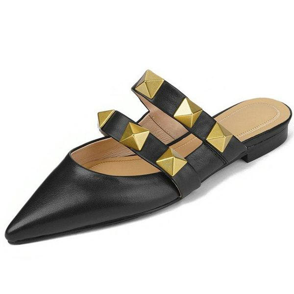 slippers elegant pointed toe women mules shoes genuine leather low heels sandals for summer party wedding prom woman, Black
slippers elegant pointed toe women mules shoes genuine leather low heels sandals for summer party wedding prom woman, Black