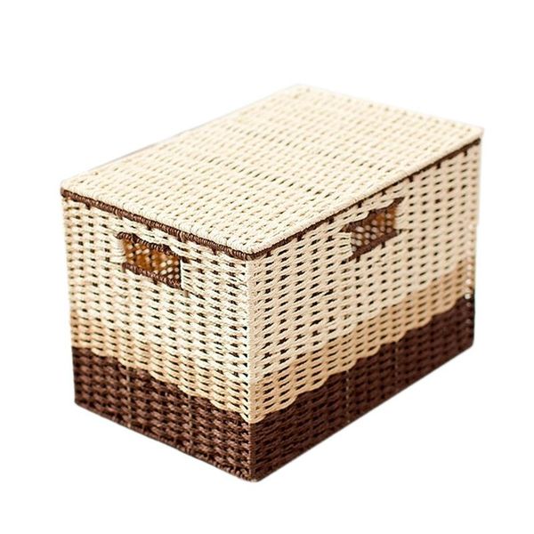 storage baskets grass woven basket with lid sundries clothes sorting boxes home kitchen organizer
storage baskets grass woven basket with lid sundries clothes sorting boxes home kitchen organizer