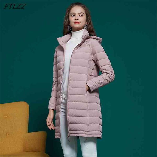 winter women 90 white duck down thin detachable hat jacket medium long one-piece woven light coat 210430, Black
winter women 90 white duck down thin detachable hat jacket medium long one-piece woven light coat 210430, Black