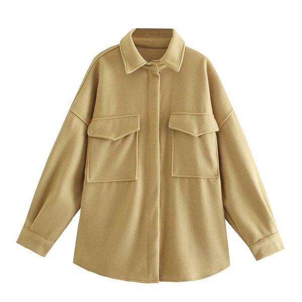 women's jackets slmd women 2021 fashion oversized brown woolen shirt jacket female chic pockets turn-down collar coat girls casual stre, Black;brown
women's jackets slmd women 2021 fashion oversized brown woolen shirt jacket female chic pockets turn-down collar coat girls casual stre, Black;brown