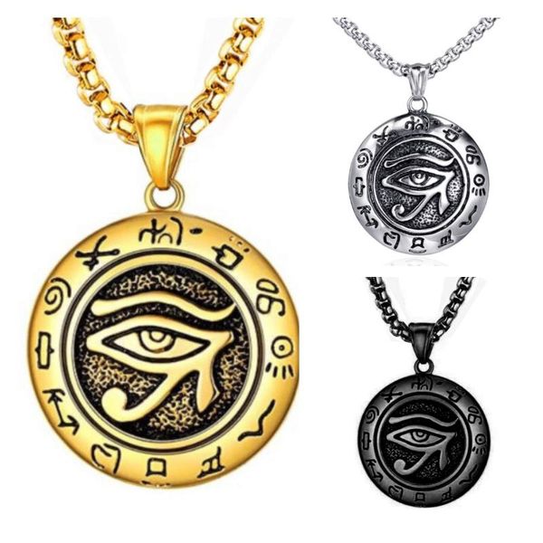 pendant necklaces ancient egypt the eye of horus evil amulet round stainless steel necklace men's jewelry gift, Silver
pendant necklaces ancient egypt the eye of horus evil amulet round stainless steel necklace men's jewelry gift, Silver