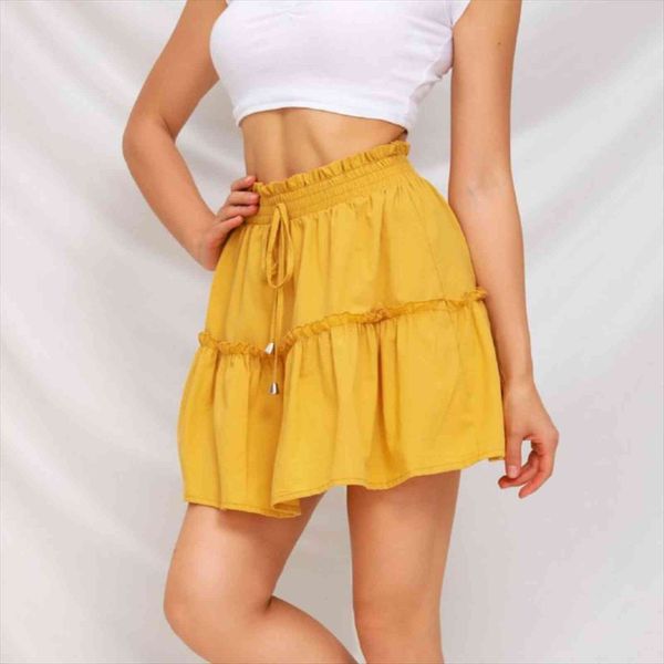 arrival 10 color fashion summer women skirt high waist mini woman ruffles a line loose casual midi, Black
arrival 10 color fashion summer women skirt high waist mini woman ruffles a line loose casual midi, Black