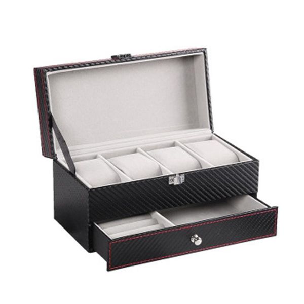watch boxes & cases couple 4 grid box double jewelry display storage shelf gift, Black;blue
watch boxes & cases couple 4 grid box double jewelry display storage shelf gift, Black;blue