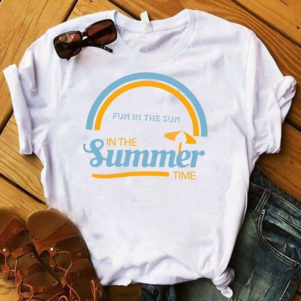 summer rainbow sunshine print womens t shirt short sleeve tee clothes graphic, White
summer rainbow sunshine print womens t shirt short sleeve tee clothes graphic, White