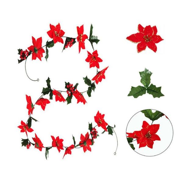 christmas decorations garlands - poinsettia garland artificial with holly leaves orn
christmas decorations garlands - poinsettia garland artificial with holly leaves orn