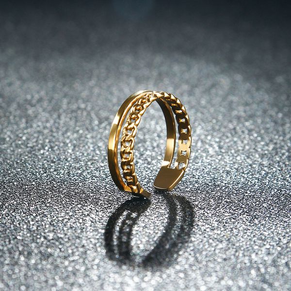 cool stainless steel chain rotable men couple ring adjustable opening jewelry punk women man party gift, Silver
cool stainless steel chain rotable men couple ring adjustable opening jewelry punk women man party gift, Silver