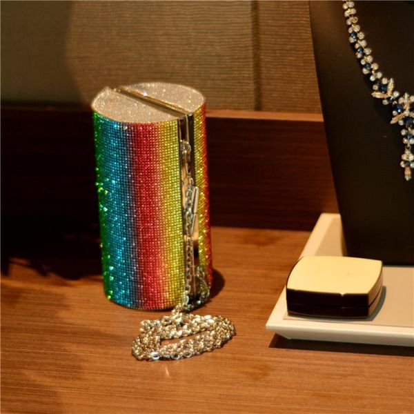 fashion retro party handbags rainbow rhinestone dinner bag diagonal female color diamond cylinder shoulder waist bags
fashion retro party handbags rainbow rhinestone dinner bag diagonal female color diamond cylinder shoulder waist bags
