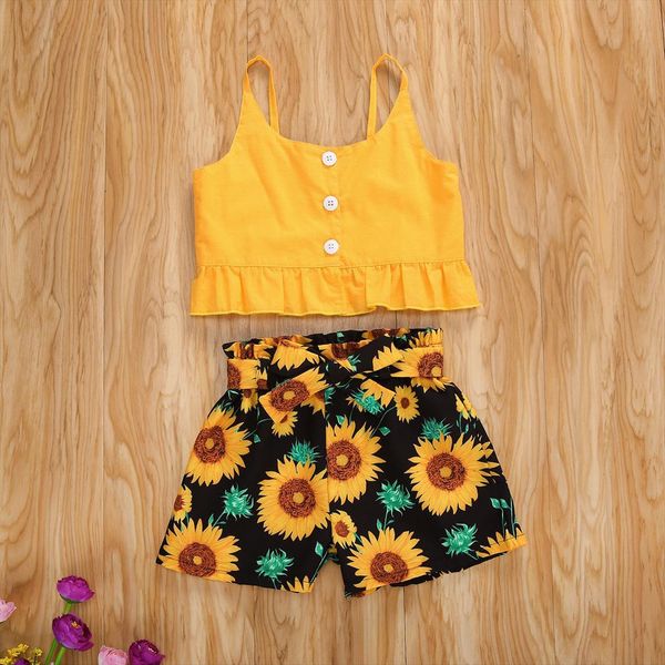 toddler baby girl clothes summer sleeveless u shaped neck ruffle tank sunflower print shorts with belt 2pcs outfits, White
toddler baby girl clothes summer sleeveless u shaped neck ruffle tank sunflower print shorts with belt 2pcs outfits, White