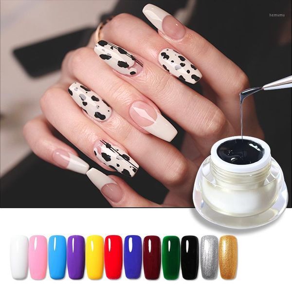 10ml painting nail polish gel cow pattern pull line drawing paint art black white solid color wire stretch 20211, Red;pink
10ml painting nail polish gel cow pattern pull line drawing paint art black white solid color wire stretch 20211, Red;pink