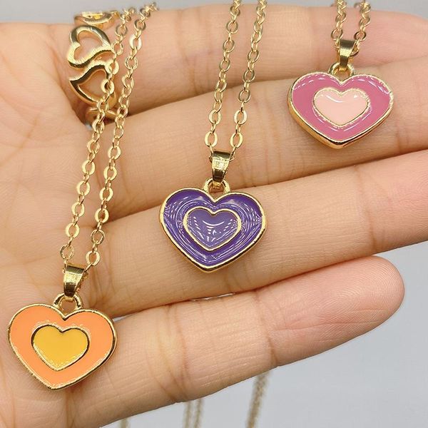pendant necklaces women's double-layer yin-yang necklace, colorful summer jewelry, creativity, oil drop love necklace, Silver
pendant necklaces women's double-layer yin-yang necklace, colorful summer jewelry, creativity, oil drop love necklace, Silver