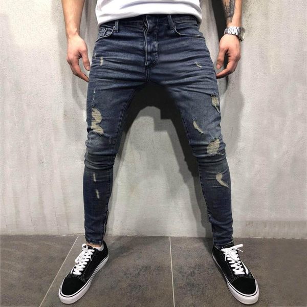 new skinny jeans men streetwear destroyed ripped jeans homme hip hop modis male pencil biker casual pants, Blue
new skinny jeans men streetwear destroyed ripped jeans homme hip hop modis male pencil biker casual pants, Blue