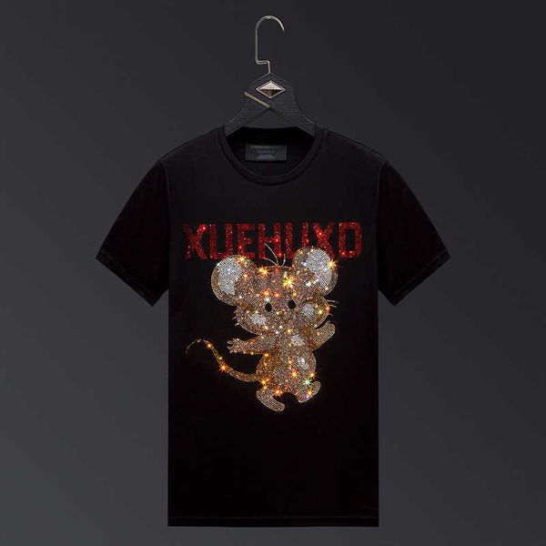 drill ice mouse short sleeve men's net red t-shirt spirit guy handsome mercerized cotton social clothing trend, White;black
drill ice mouse short sleeve men's net red t-shirt spirit guy handsome mercerized cotton social clothing trend, White;black