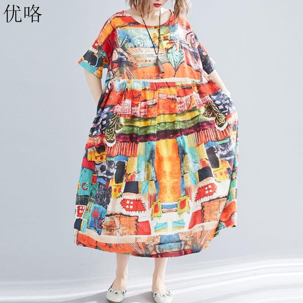 casual dresses arrival 2021 summer plus size women vintage dress sundress art abstract print ethnic maxi loose long 4xl 5xl 6xl, Black;gray
casual dresses arrival 2021 summer plus size women vintage dress sundress art abstract print ethnic maxi loose long 4xl 5xl 6xl, Black;gray