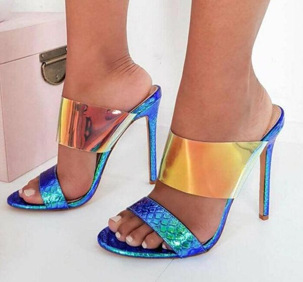slippers summer women's sandals pvc transparent blue serpentine stiletto high heels 789, Black
slippers summer women's sandals pvc transparent blue serpentine stiletto high heels 789, Black